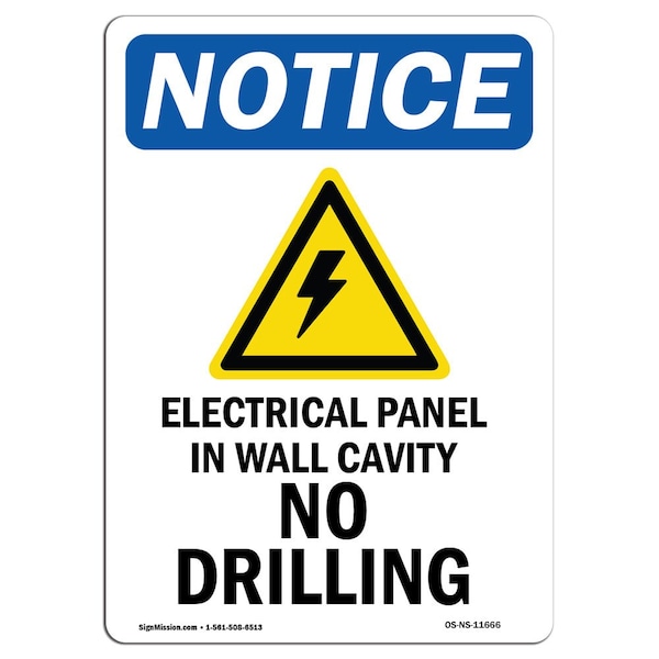 Safety Sign, OSHA Notice, 5" Height, Electrical Panel In Sign With Symbol, Portrait, 10PK